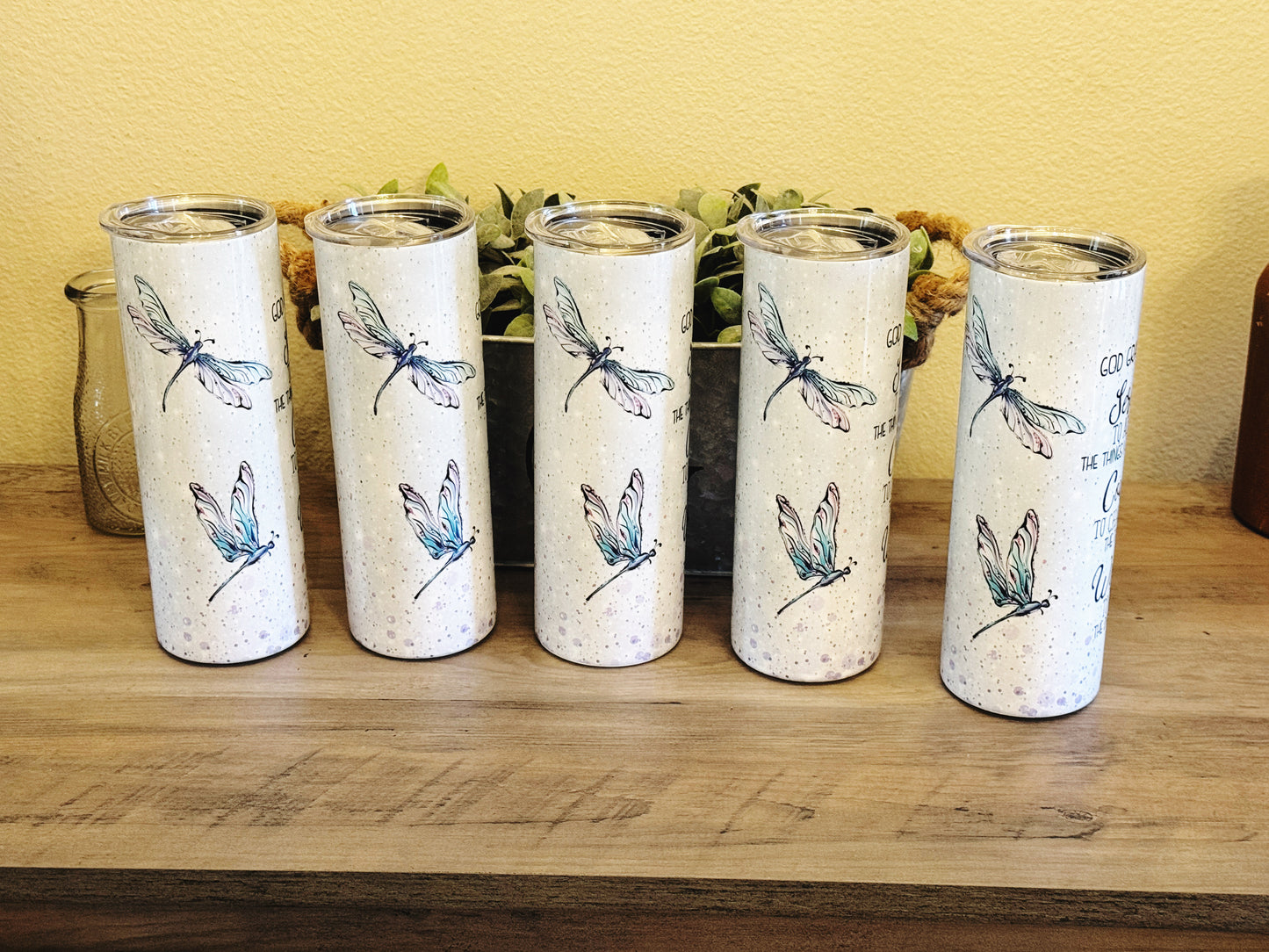 Serenity Prayer Dragonfly Tumbler