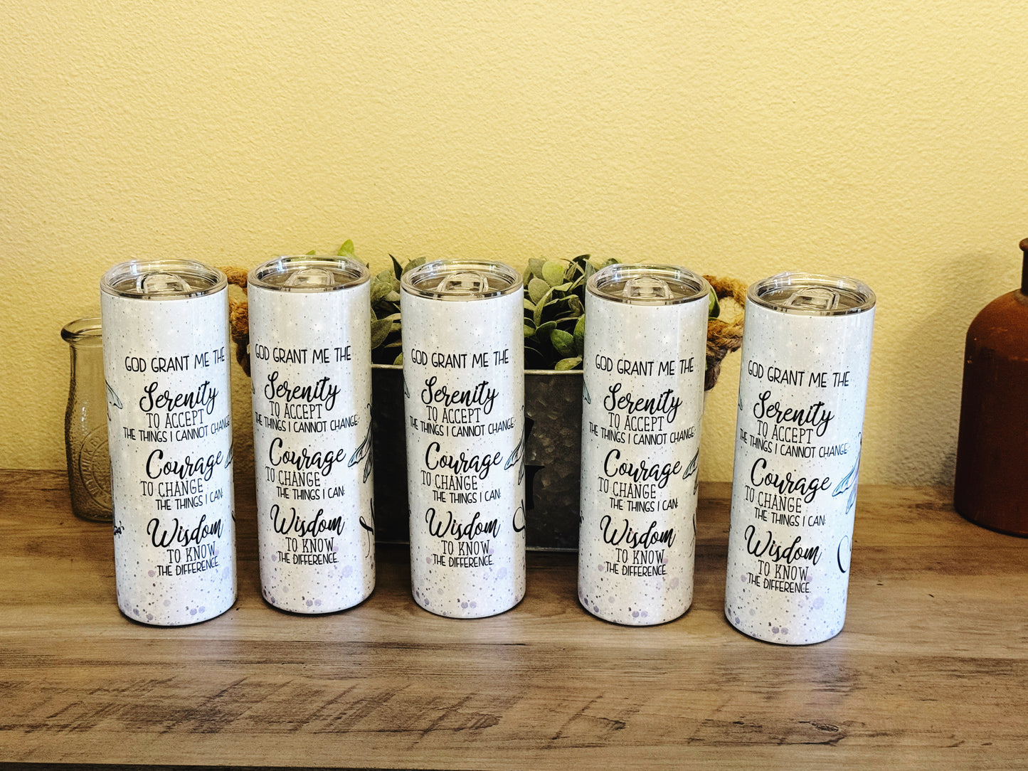 Serenity Prayer Dragonfly Tumbler