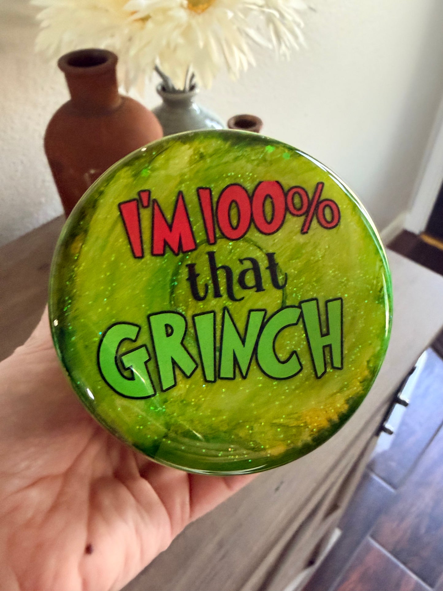 Green Guy Glitter Tumbler – Holiday Fun Edition