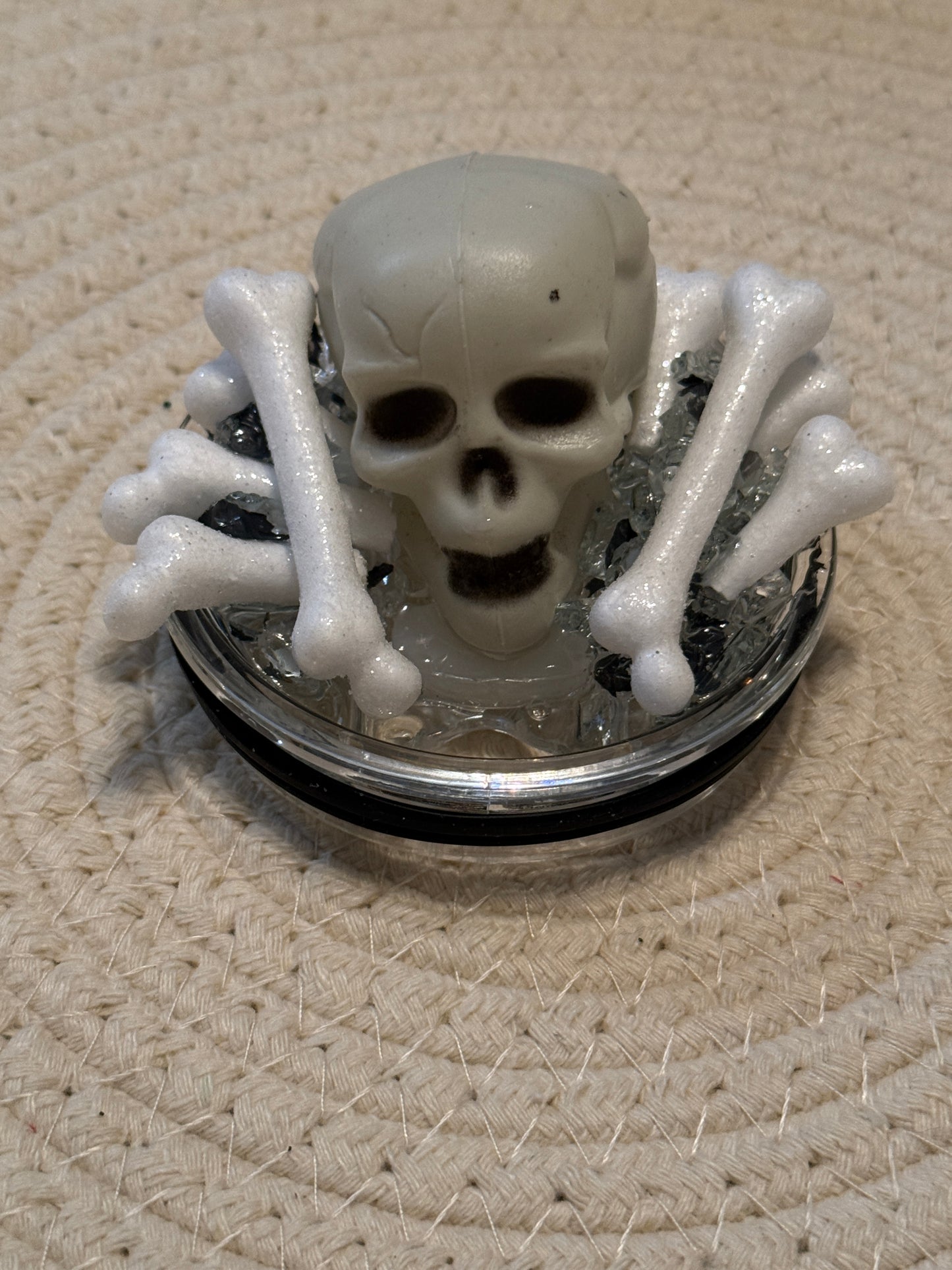 Halloween Skull & Bones Custom Tumbler Lid
