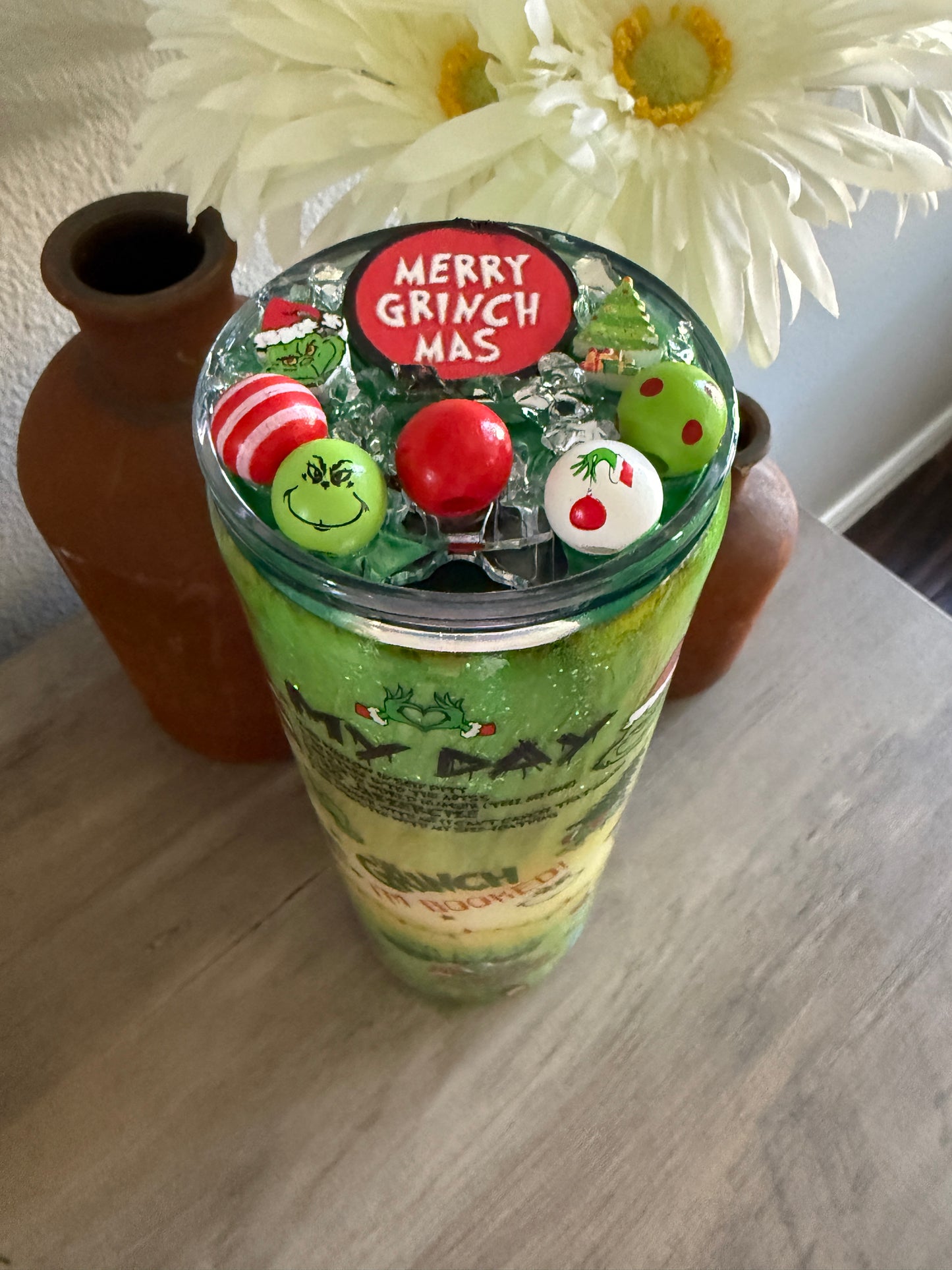 Green Guy Glitter Tumbler – Holiday Fun Edition