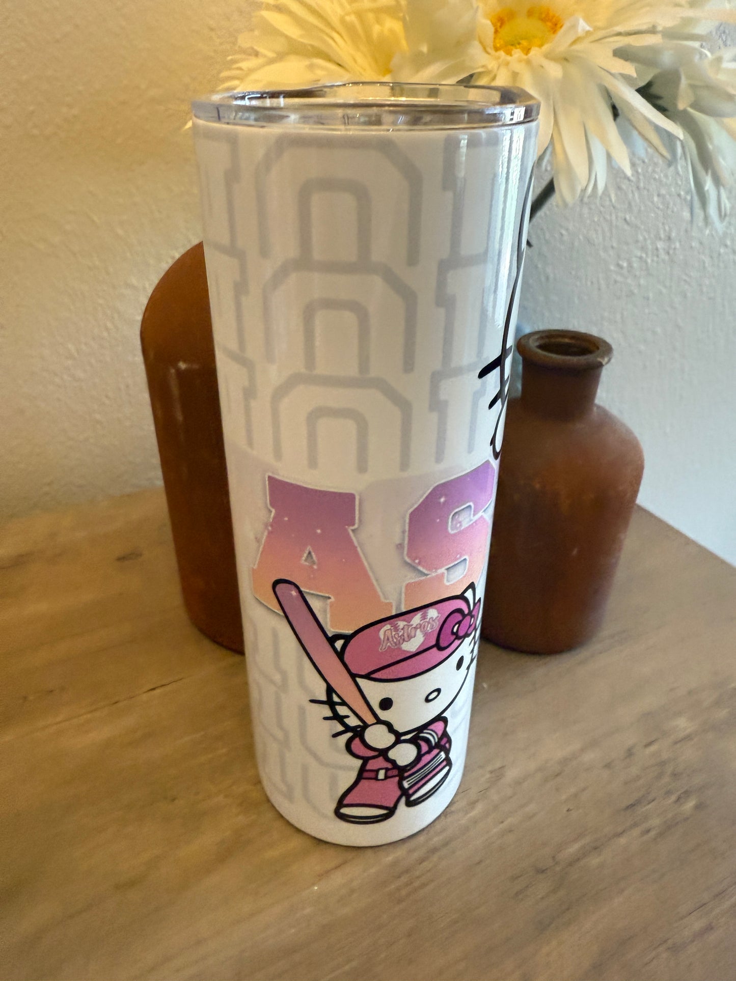 Astros Pink Cat Tumbler