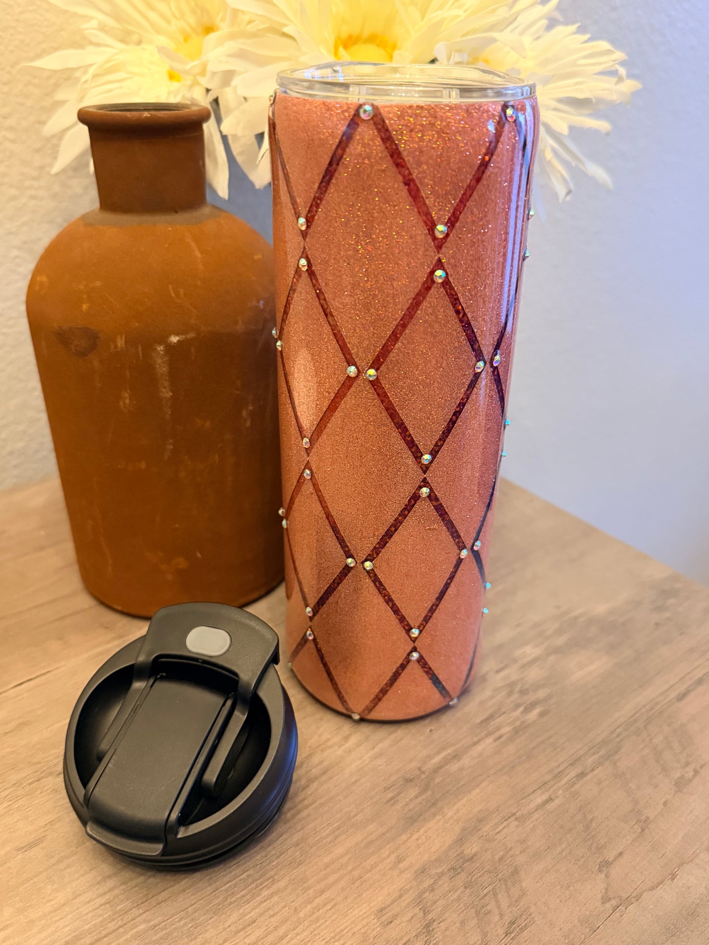 Blush Luxe Diamond Rhinestone Tumbler