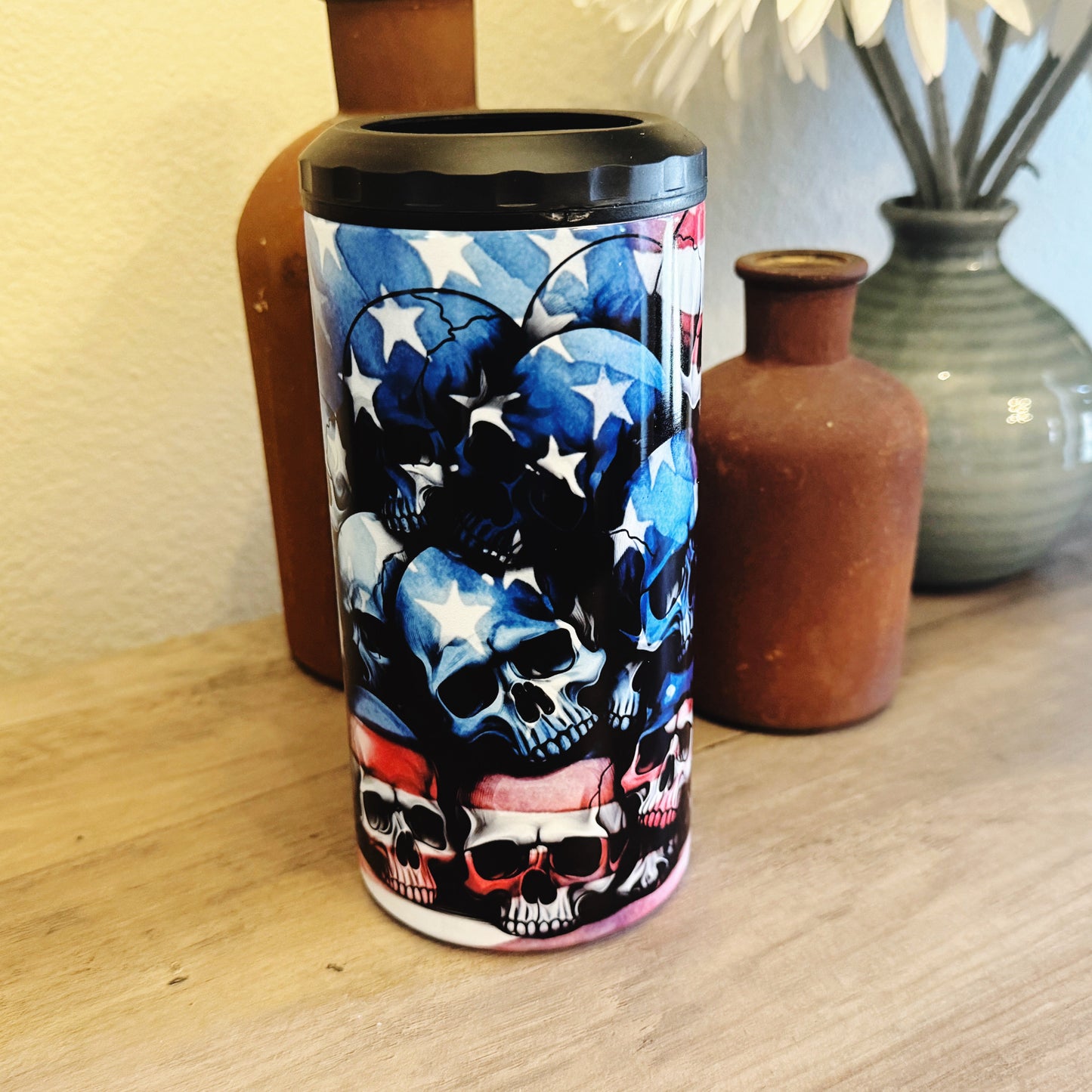 American Skull Can Cooler