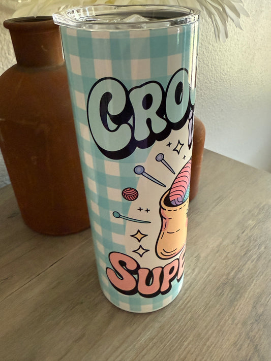 🧶 “Crochet is My Superpower” 20oz Tumbler 🧶