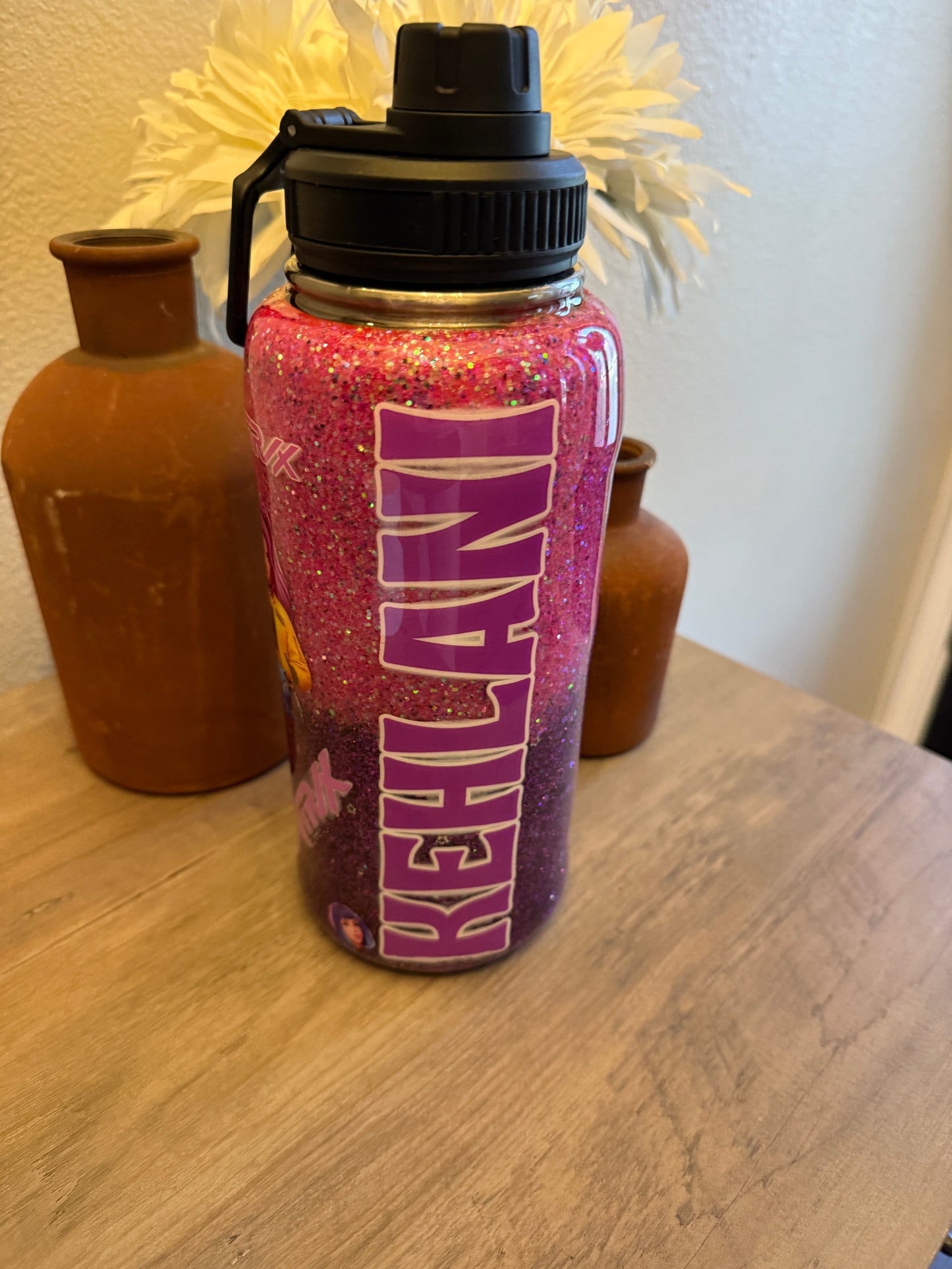 Glitter Water Bottle – Custom Character Edition