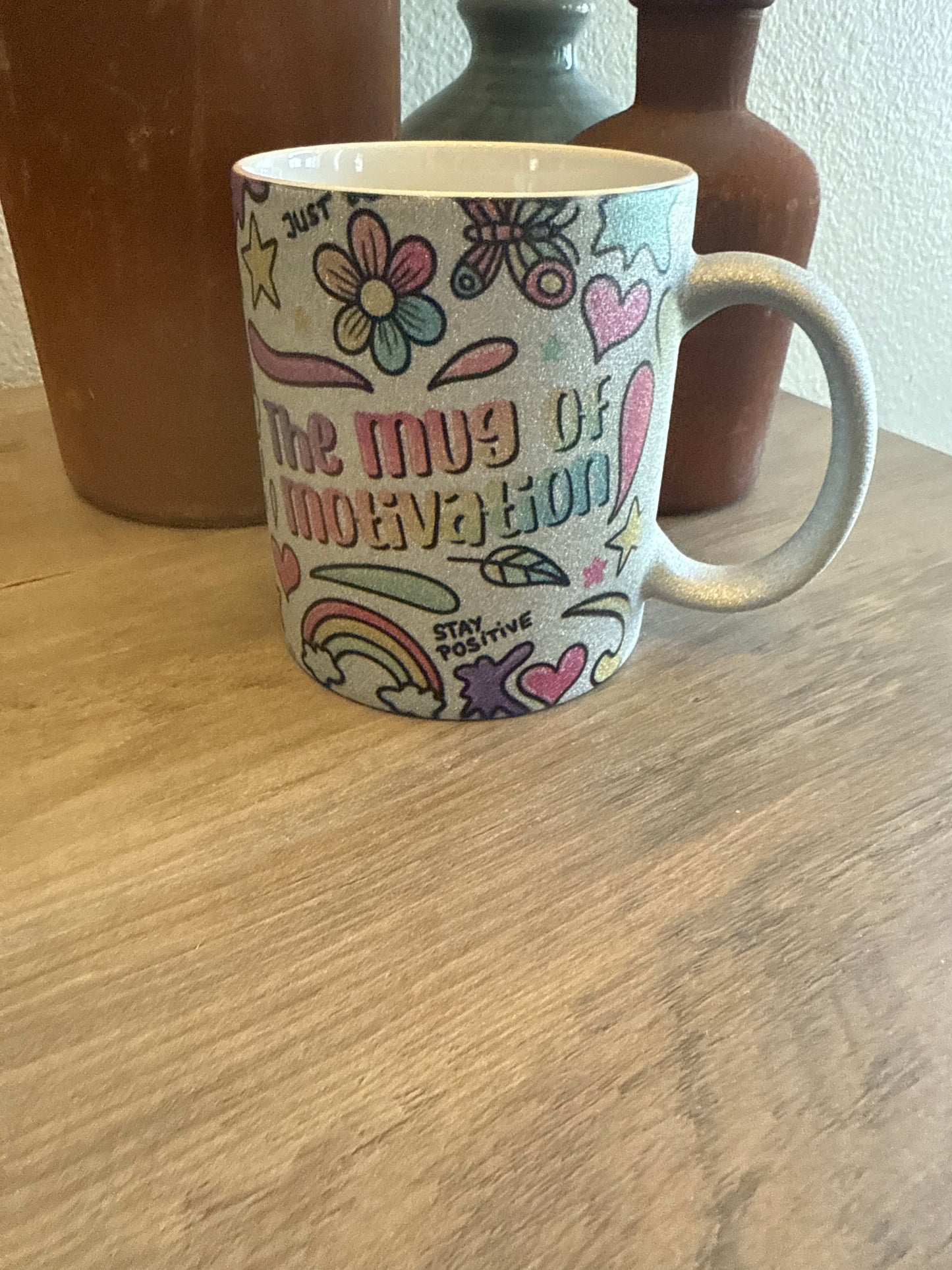 Motivation Silver Glitter Mug – Shine & Inspire Edition