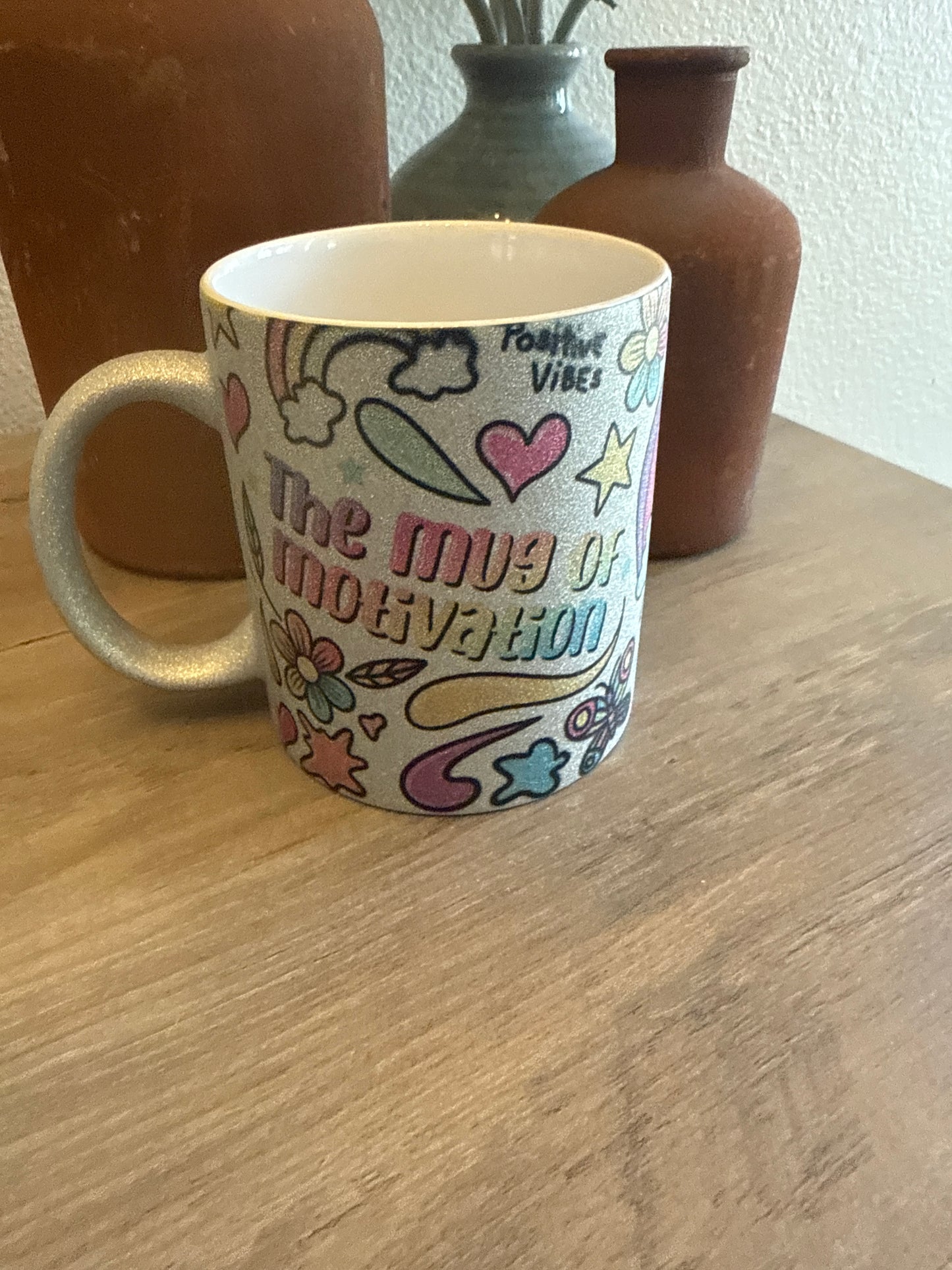 Motivation Silver Glitter Mug – Shine & Inspire Edition