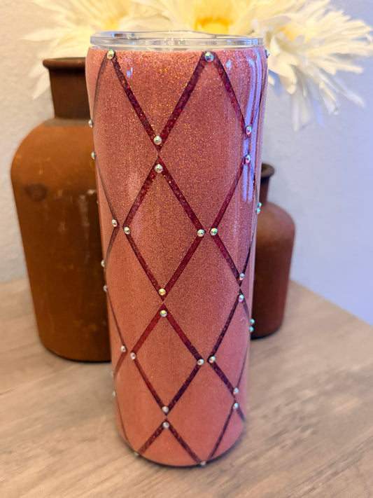 Blush Luxe Diamond Rhinestone Tumbler