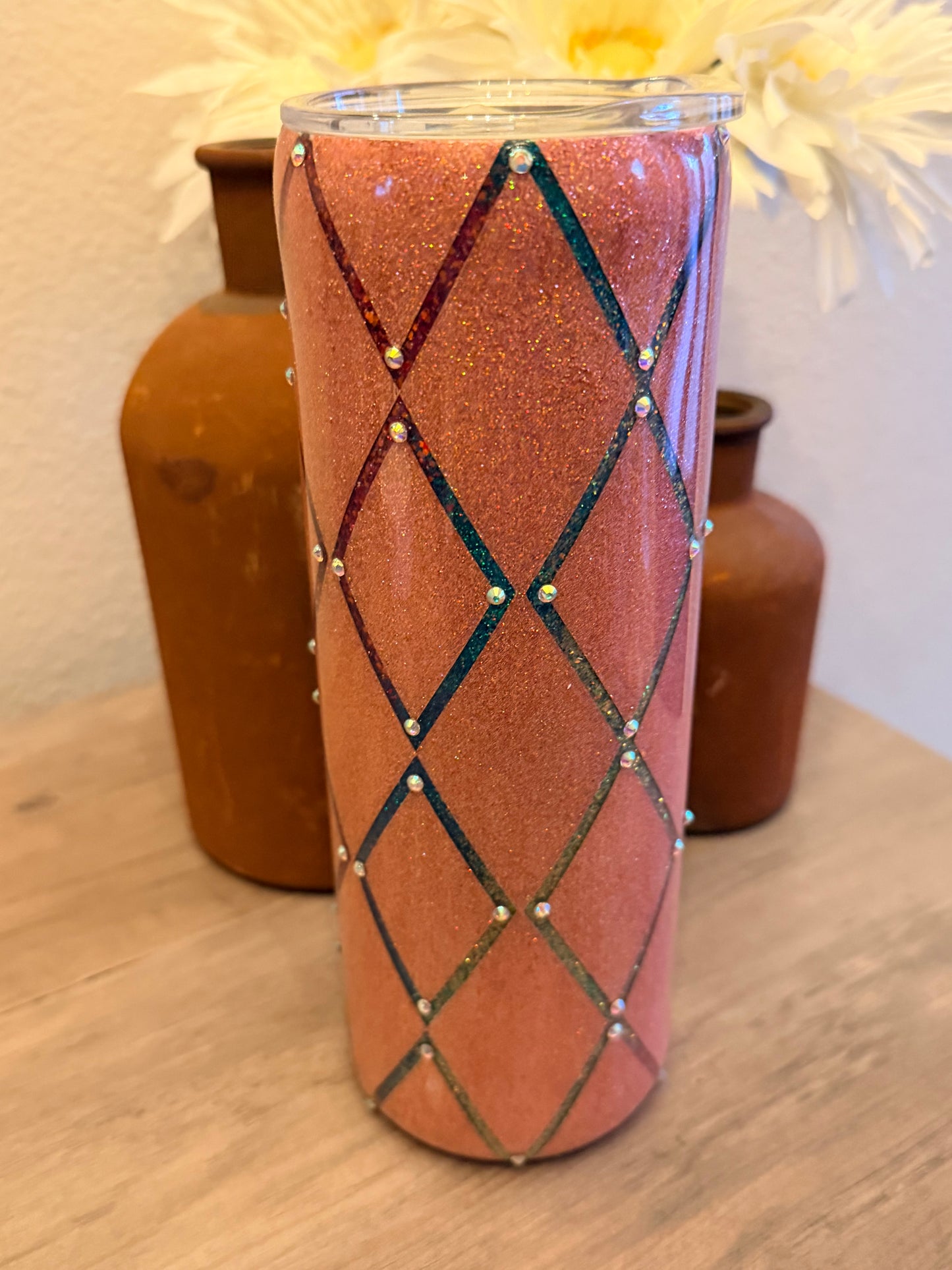 Blush Luxe Diamond Rhinestone Tumbler