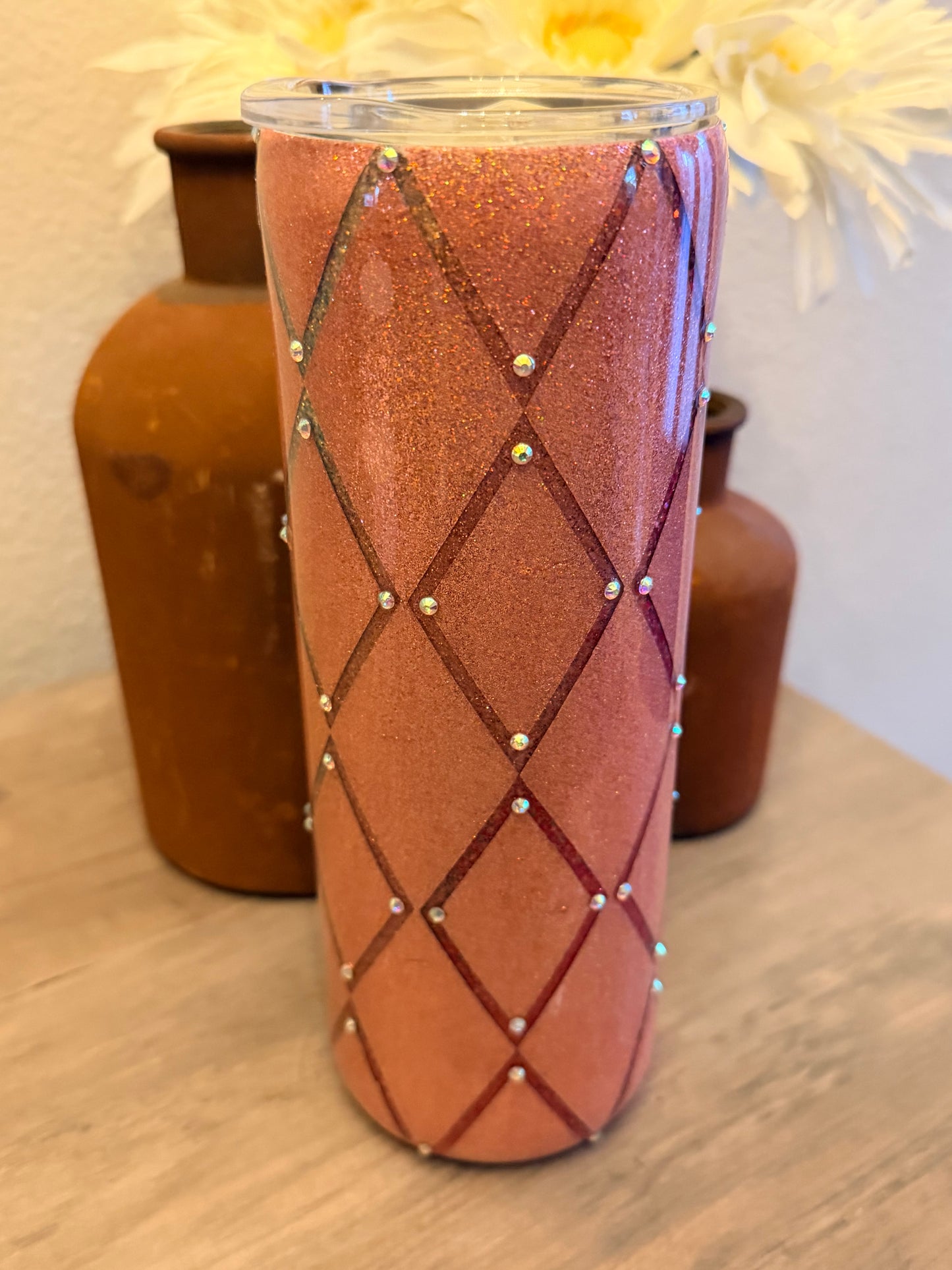 Blush Luxe Diamond Rhinestone Tumbler