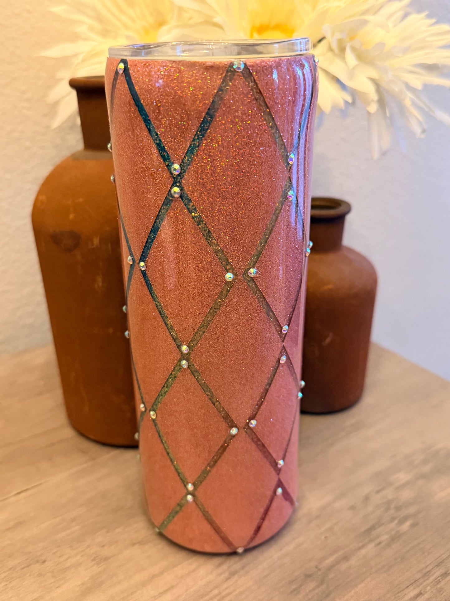 Blush Luxe Diamond Rhinestone Tumbler