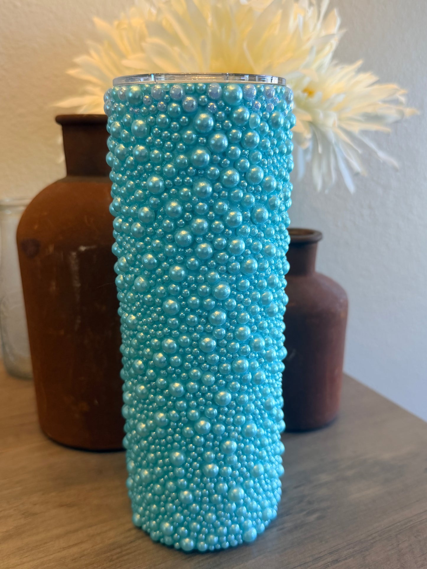 Pearl Rhinestone Bling Tumbler
