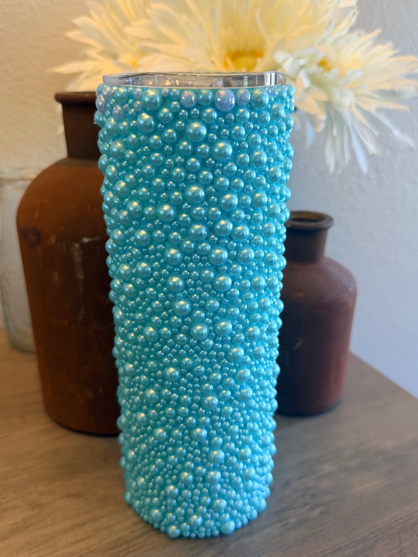 Pearl Rhinestone Bling Tumbler