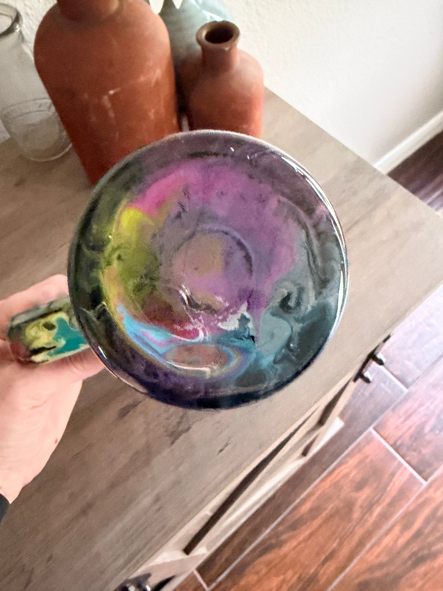 Cosmic Swirl “Drink Happy Thoughts” Tumbler