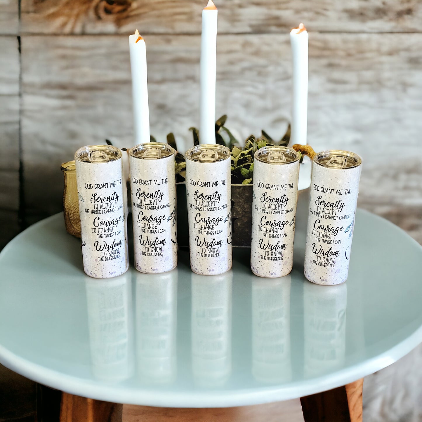 Serenity Prayer Dragonfly Tumbler