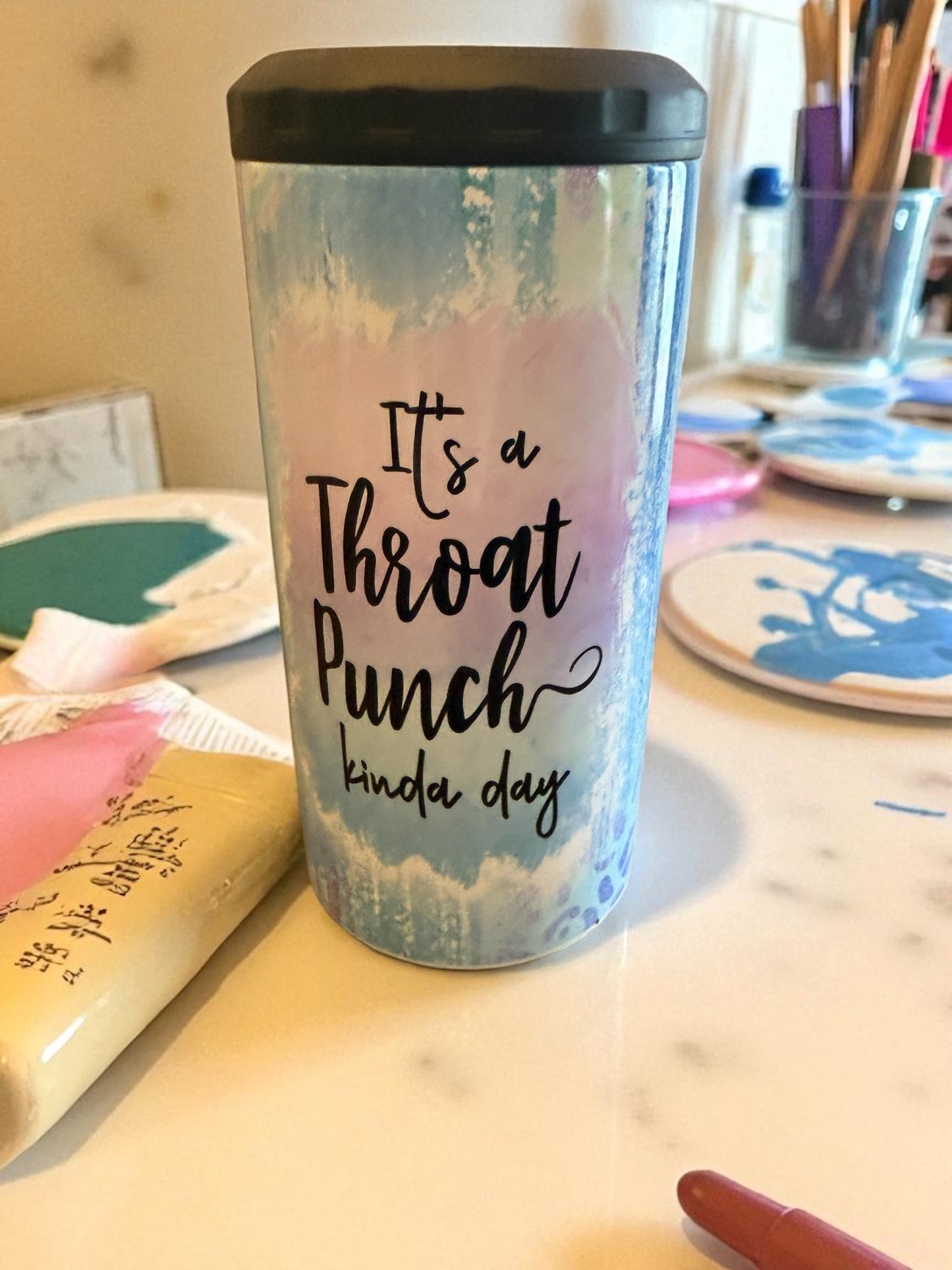 It’s a Throat Punch Kinda Day 4-in-1 Can Cooler