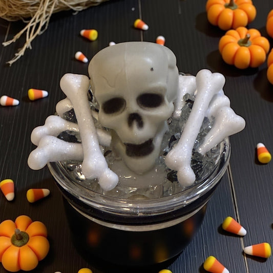 Halloween Skull & Bones Custom Tumbler Lid