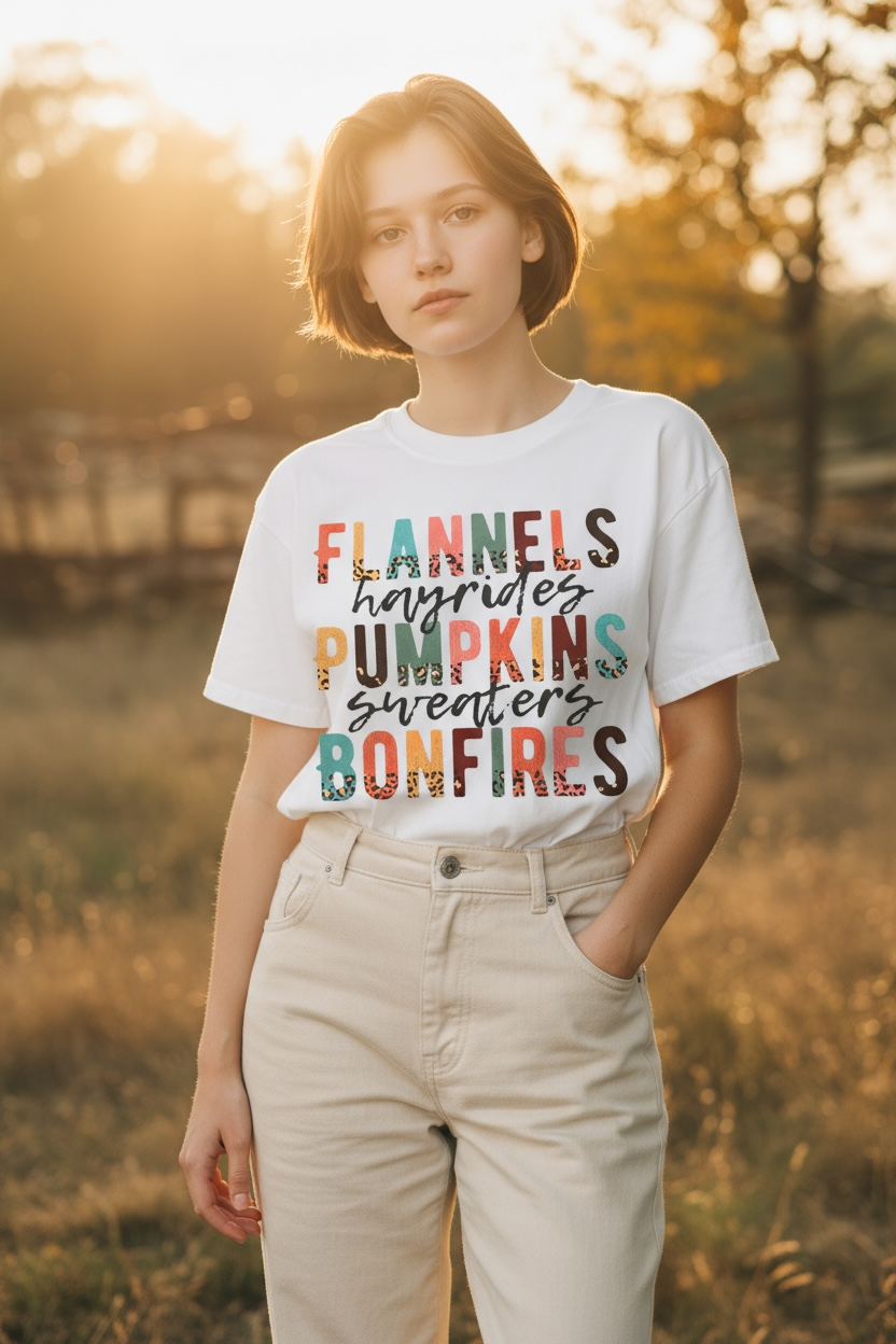FLANNELS • HAYRIDES • PUMPKINS • SWEATERS • BONFIRES Tee